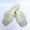Women's White Fancy Rexine Slide